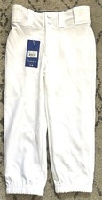 Mizuno Belted Softball Pants Elastic Bottom White Baseball Youth Small, New