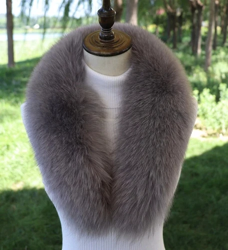 Winter Real Fur Collar Natural Pink Scarf Women Wraps Neck Luxury Scarves Shawl - Picture 3 of 47