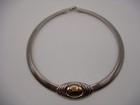 VINTAGE KJL FOR AVON OMEGA NECKLACE DUAL TONE SILVER GOLD ESTATE — photo 10