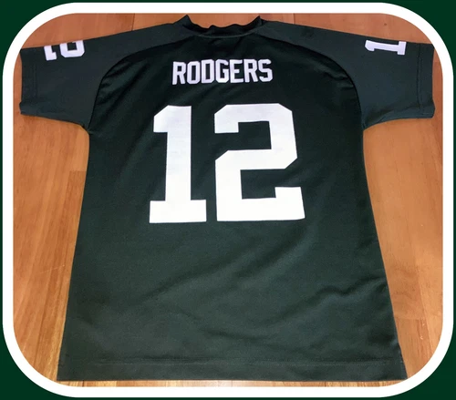 Green Bay Packers Aaron Rodgers NFL Team Apparel Youth Medium 10-12 Jersey nwot - Picture 2 of 4