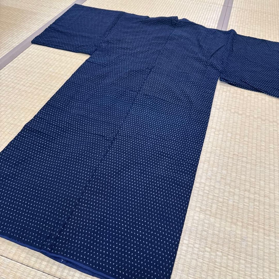 Indigo Dye Cotton Kasuri Kimono Haori for Men Vintage Fabric Now | eBay