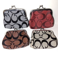 Mini Coin Purse Pouch Kiss Clasp Luxury Style Pattern Kiss-Lock Gift Vinyl New