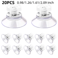 20PCS 0.98/1.26/1.61/2.09 inch Suction Cups with Screw Round PVC Sucker Nut Stro