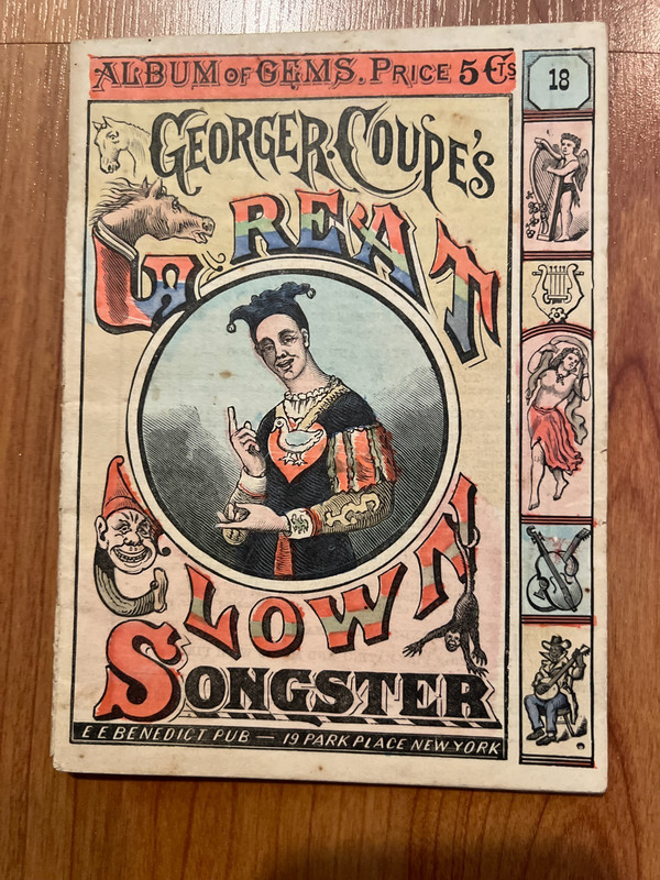 1800s George Coupes Great Clown Songster
