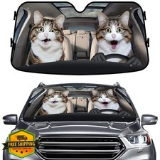 Naughty Cat Car Windshield Sun Shade 55x30 Inch UV Protector