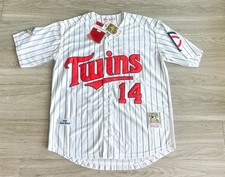New! Minnesota Twins Kent Hrbek #14 White Pinstripe Baseball Jersey Men's Medium