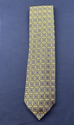 Robert Talbott Best Of Class The Hound Silk Tie Gold Geometric Handmade sewnUSA 