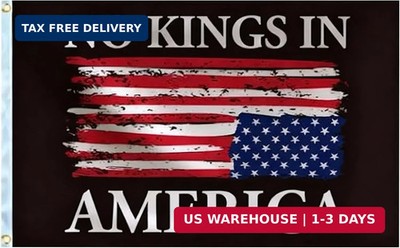 NO KINGS IN AMERICA Yard Flag 3x5 Ft Indoor Outdoor Flags with Brass Grommets fo