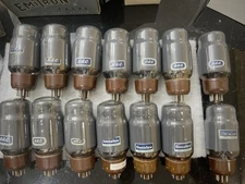 GEC/ Genalex KT66 6L6 CV1075 Smoked Glass Brown Base Cup Getter Matched Quad