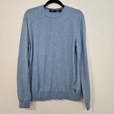 BOSS Hugo Boss Men's XL Blue Cotton Crew Neck Long Sleeve Sweater Casual Career