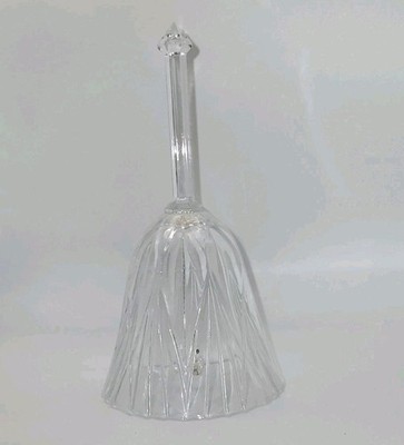 VTG 24% Crystal Lead Style Brite Cut Glass Dinner Bell 7'' Made In USA No Chips