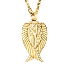 Angel Wing Cremation Necklace for Ashes Stainless Steel Urn Pendant Ashes Gold