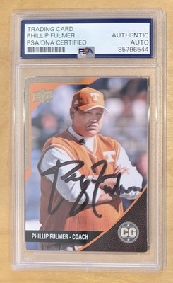Phillip Fulmer Signed 2014 Upper Deck Conference Greats Card PSA Auto Tennessee