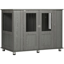 Image of Dog Crate Kennel Cage for Extra Large Dog, Indoor End Table, Grey