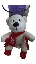 Coca-Cola Plüschtier Eisbär mit rotem Schal Kuscheltier Weiß 14 cm
