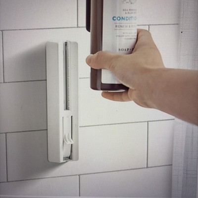 2 PACK Dovelok Brackets w/Key Floating Bottle Dispenser Shower Wall Mount White