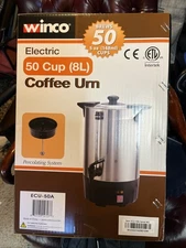 Winco ECU-50A 50 Cup Commercial Stainless Steel Coffee Urn Brewer