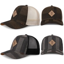 Djinns HFT Cap Hermecheck Basecap Truckercap Meshcap Kappa Check Logo Patch New