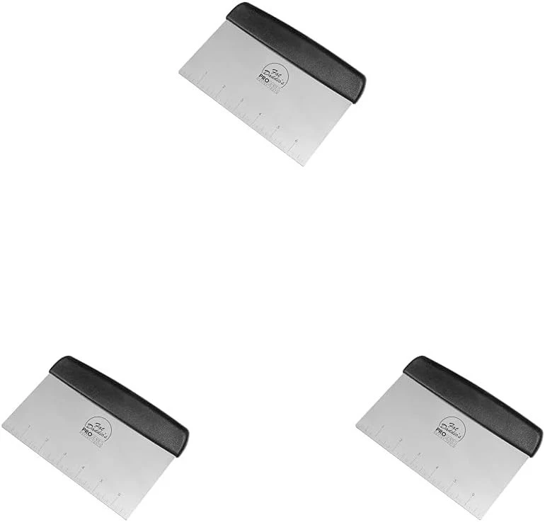 Versatile 5 x 7 Inch Kitchen Bench Scraper Set - Heavy-Duty Stainless Steel - Image 2 of 2