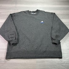 VINTAGE Adidas Sweatshirt Mens 2XL Gray Crewneck Pullover Embroidered Logo