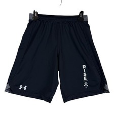 Under Armour Shorts Youth Small Black 8 Inseam RISE Basketball Training Athletic