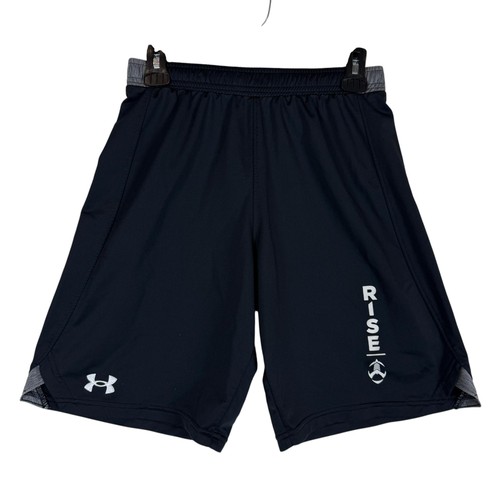Under Armour Shorts Youth Small Black 8 Inseam RISE Basketball Training Athletic