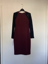 Worthington Red and Black Sheath Dress Long Sleeve Size 8