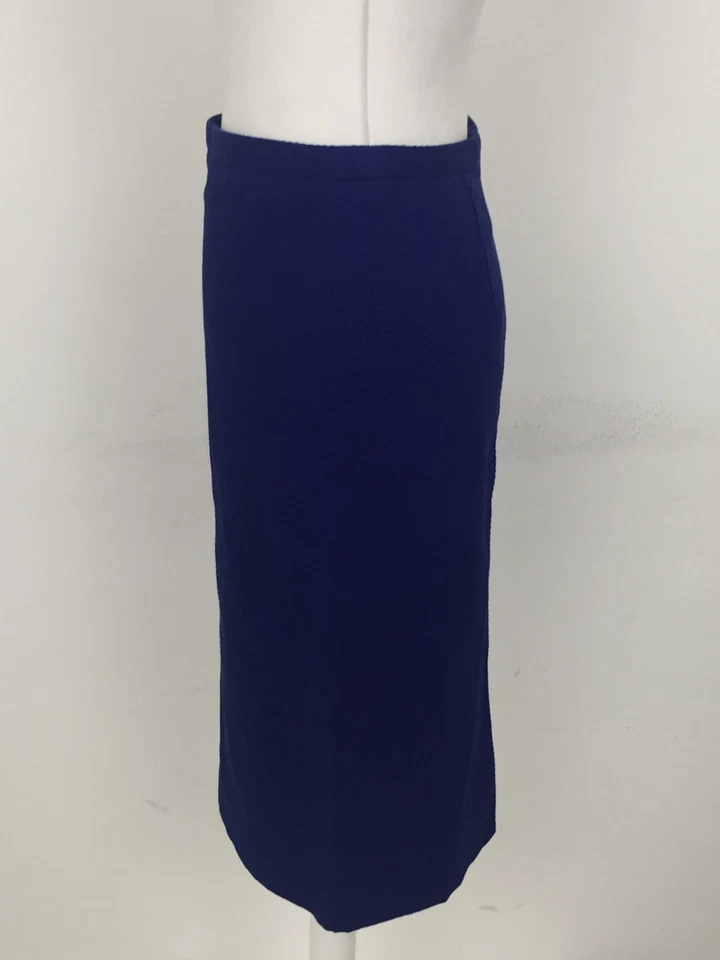 Pure Collection Women's Pencil Skirt Size 8 Blue Lined Shell 100% Cotton New F1 - Image 2 of 4