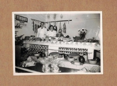 1950's French Butcher Shop Snapshot Photo