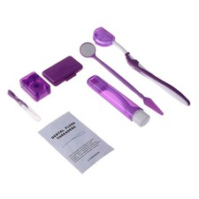 Dental Ortho Wax Mirror Tooth Brush Ties Toothbrush Floss Kits Purple Color