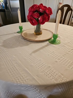 Beautiful Woven Food Network 60X83 Tablecloth Ecru