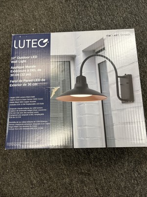 LUTEC 12'' Wall Light 1200 Lumens Dusk To dawn Sensor Matte Black