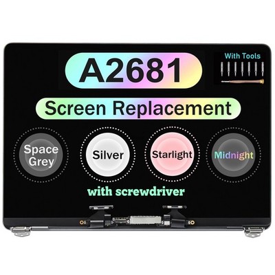 LCD Screen Display Assembly for Macbook Air A2681 M2 2022 EMC 4074 Grau / Silber