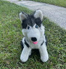 Vintage 1989 Siberian Husky Plush Dog Blue Eyes Husky 14