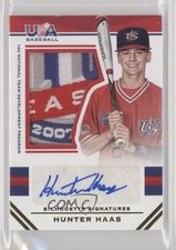 2017 Panini USA Baseball Stars & Stripes Jersey Prime 8/25 Hunter Haas Auto 0i76