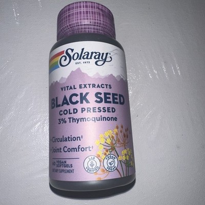 Solaray Black Seed Cold Pressed 3% Thymoquinone, 60 Softgels, Expires 2/26