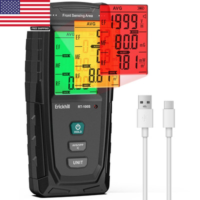 3 in 1 EMF Detector, Electromagnetic Field Radiation Detector for EF, RF, MF, Wi