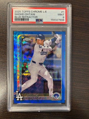 2025 Topps Chrome Shohei Ohtani Blue Logo Fractor #/150 Color Match PSA 9