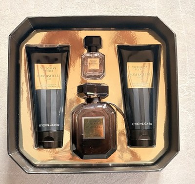 VICTORIA'S SECRET BOMBSHELL OUD 4 PC GIFT SET 1.7 PERFUME WASH CREAM LOTION NEW
