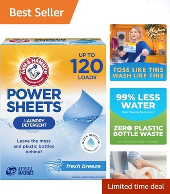 Compact Laundry Detergent Sheets in Fresh Breeze - 60ct for Eco-Conscious Care