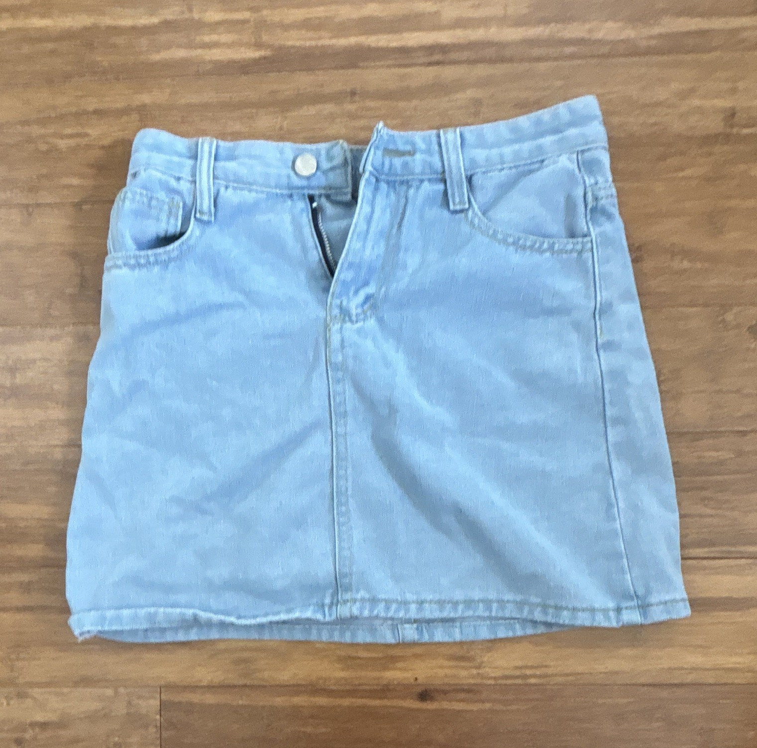 PacSun Blue Denim Mini Skirt Button Zip Closure Pockets Women's Regular M