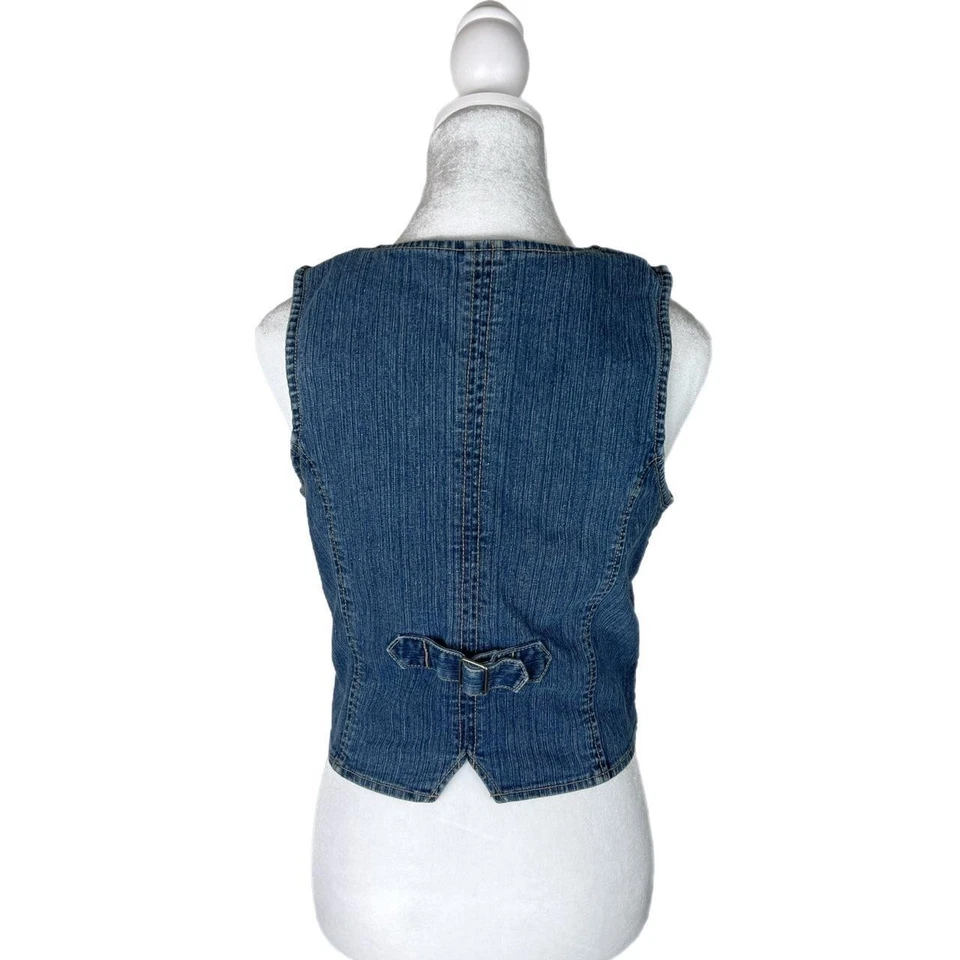 Джинсовый жилет 2000-х Xhilaration на пуговицах Cottage Core - Изображение 3 из 4