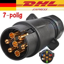 Anhängerstecker 7-polig Schraubverschluss Kunststoff Trailer KFZ NFZ Anhänger DE