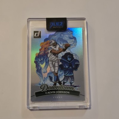 2025 Donruss Calvin Johnson Downtown #4 SSP Case HitLions