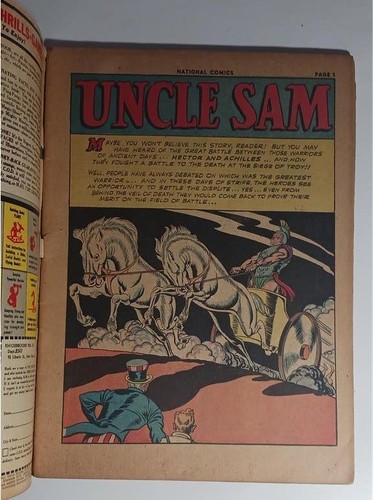 NATIONAL COMICS #32 QUALITY MAY 1943 UNCLE SAM BUDDY ON BATTLESHIP WW2 COVER - Picture 8 of 11