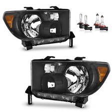 Black Pair Headlights For 2007-2013 Toyota Tundra 2008-2017 Sequoia With Bulbs Black Pair Headlights For 2007-2013 Toyota Tundra 2008-2017 Sequoia With Bulbs