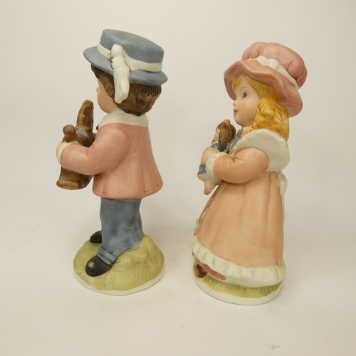 Vintage 1970’s Homco Girl Doll Boy Rocking Horse Toys Figurine #1419 AGJ&L - Foto 3 di 20