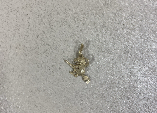 Michael Anthony 14K Yellow Gold Witch on Broom Pendant