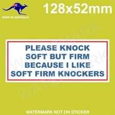 DOOR KNOCK STICKER FRONT BACK DOORBELL FUNNY