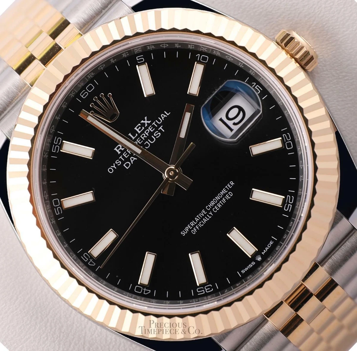 Rolex Datejust 41 Black Diamond Dial Steel 18K Yellow Gold Jubilee 126333